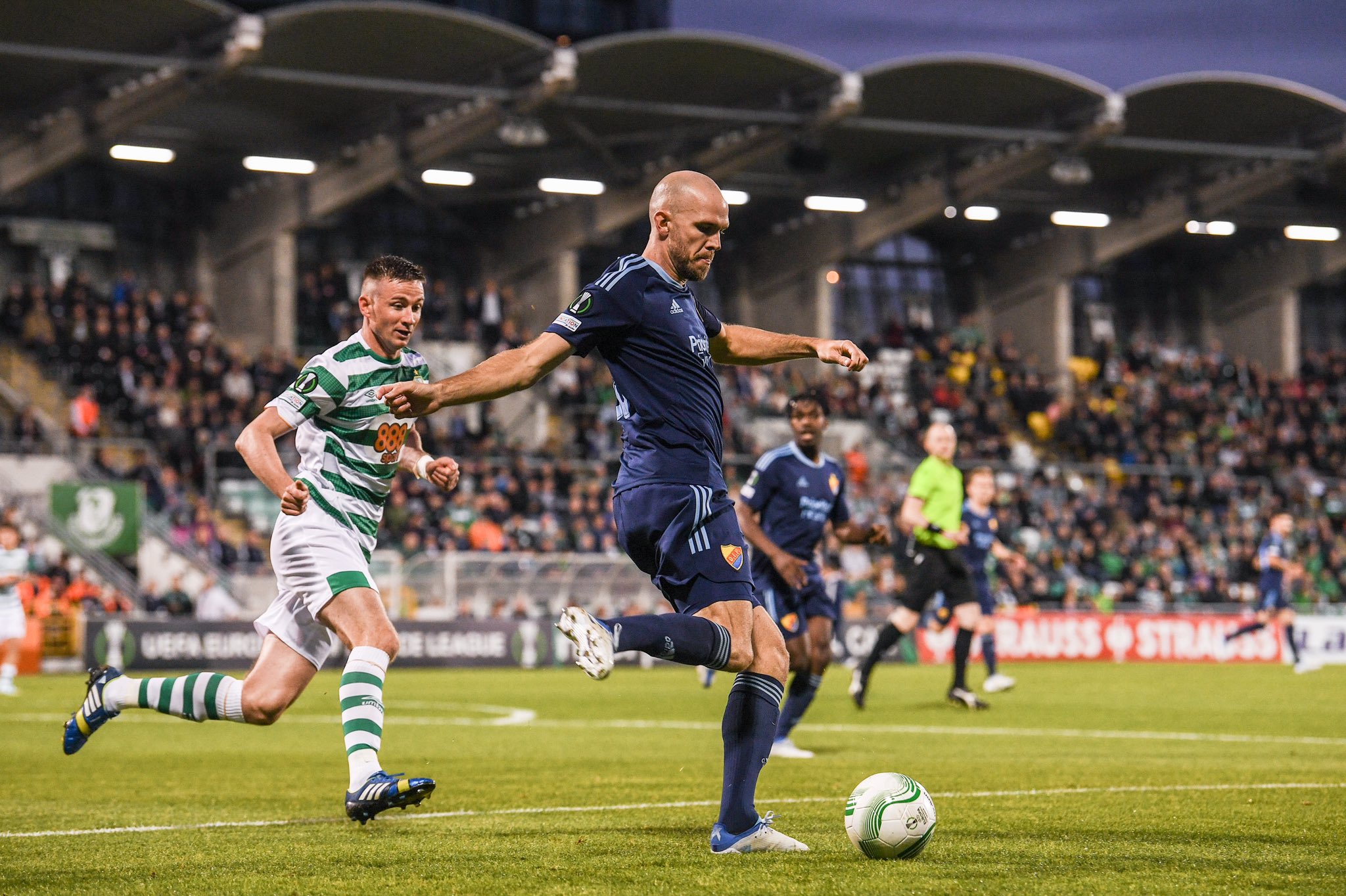 The match between Shamrock Rovers and Djurgardens ended in a draw (@DIF_Footboll)