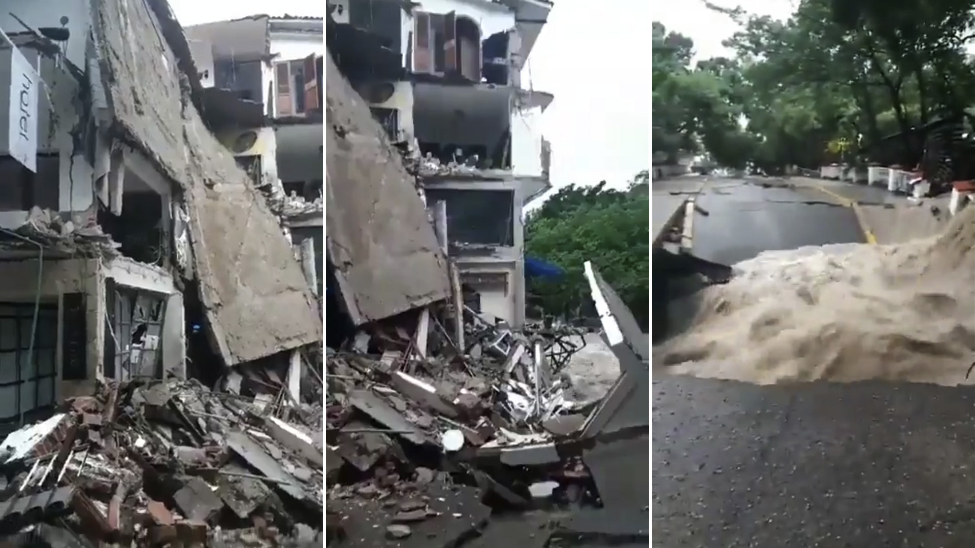 Un hotel se derrumbó Puerto Vallarta tras el paso del huracán “Nora” - Infobae
