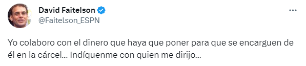 El conocido periodista deportivo sugirió un castigo para Sergio "N"

Foto: Captura de pantalla, Twitter/David Faitelson