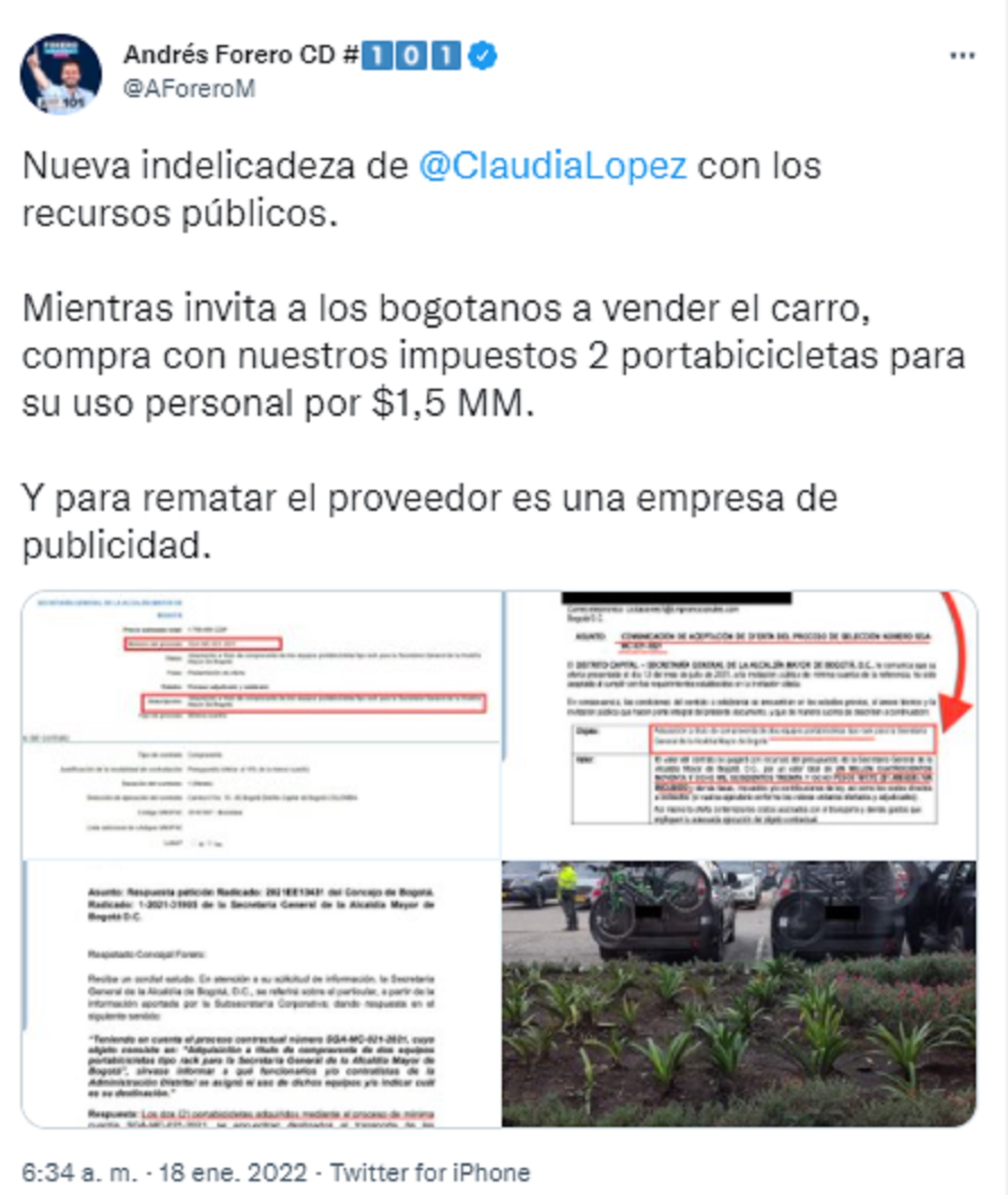 Denuncia contra alcaldesa de Bogotá