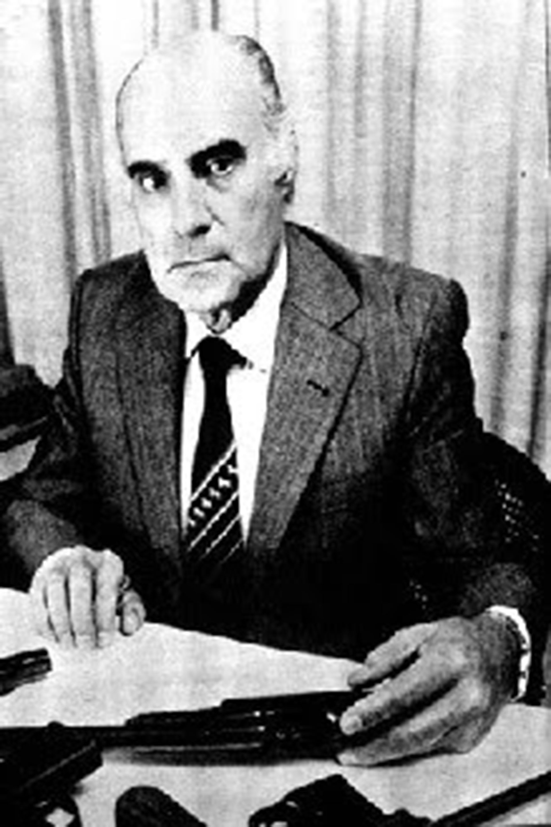 Ramón Camps, chief of the Police of the Province of Buenos Aires during the dictatorship and lord of death in the Buenos Aires territory.  Etchecolatz answered directly to him