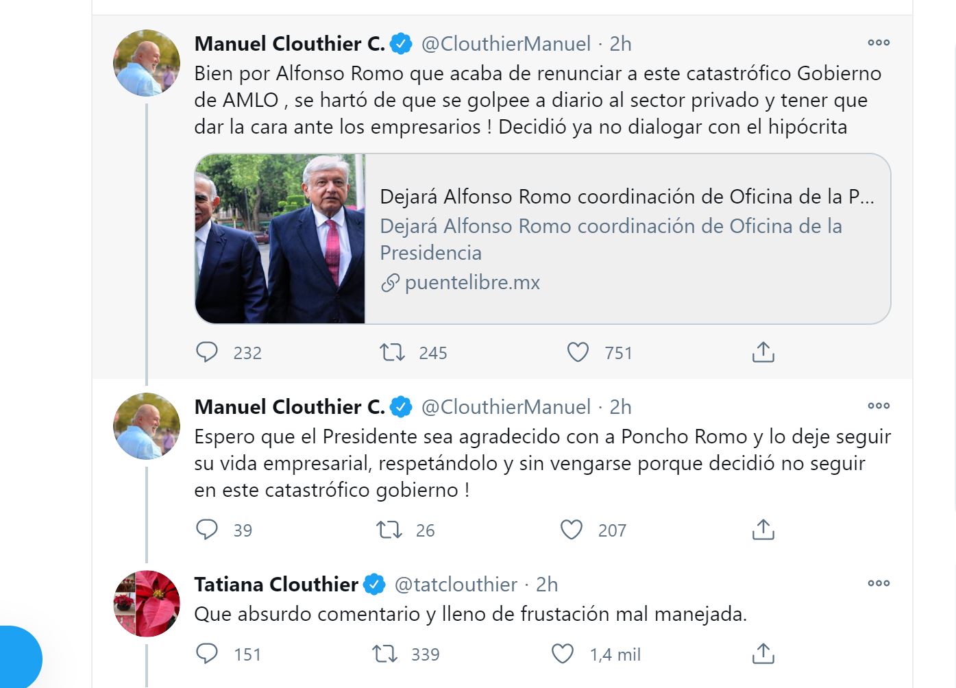 Los hermanos Clouthier discutieron tras la salida de Poncho Romo (Foto: Twitter / @ClouthierManuel)