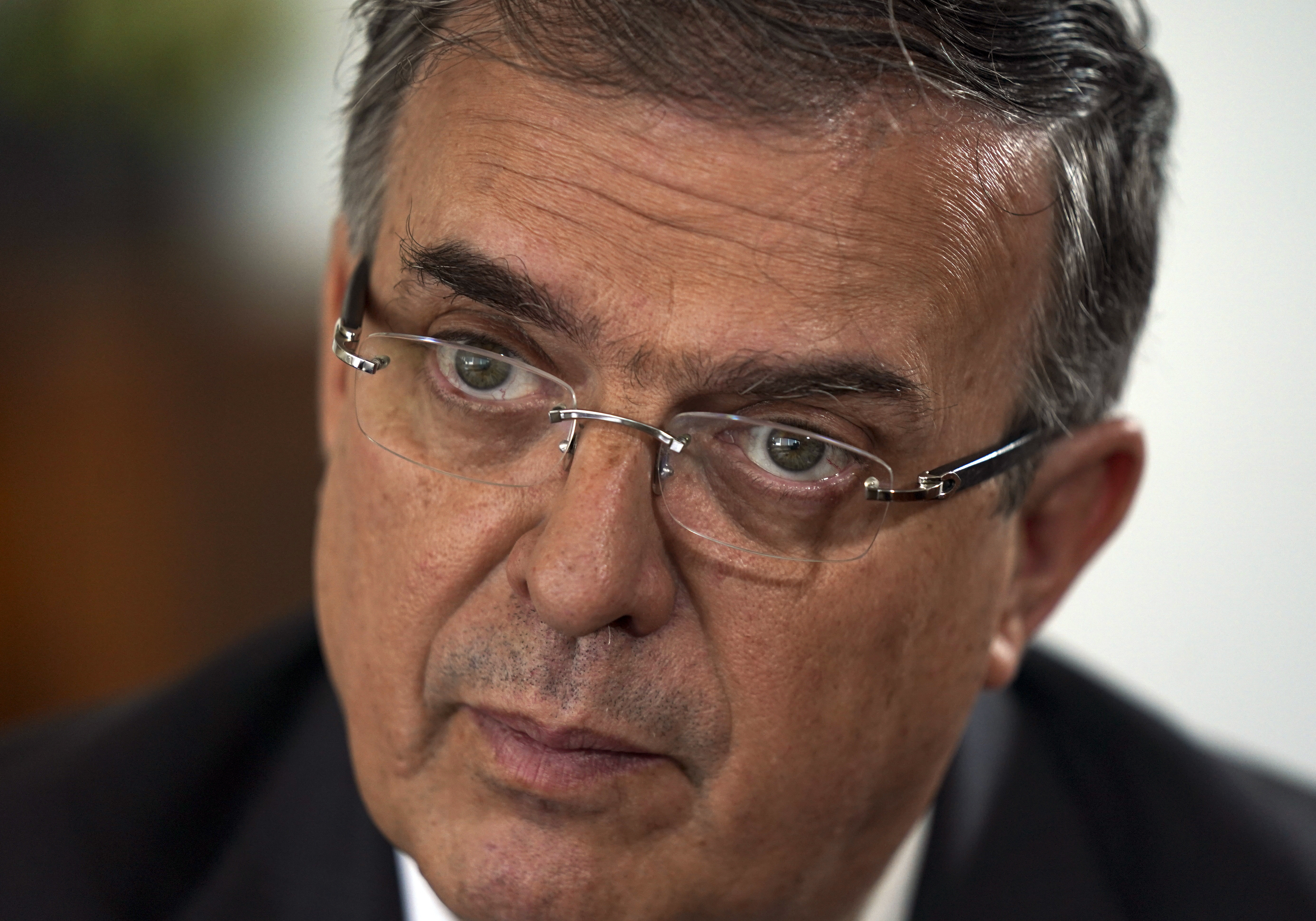 Mexican Foreign Minister Marcelo Ebrard began his US tour on April 11. (AP Photo/Fernando Llano)