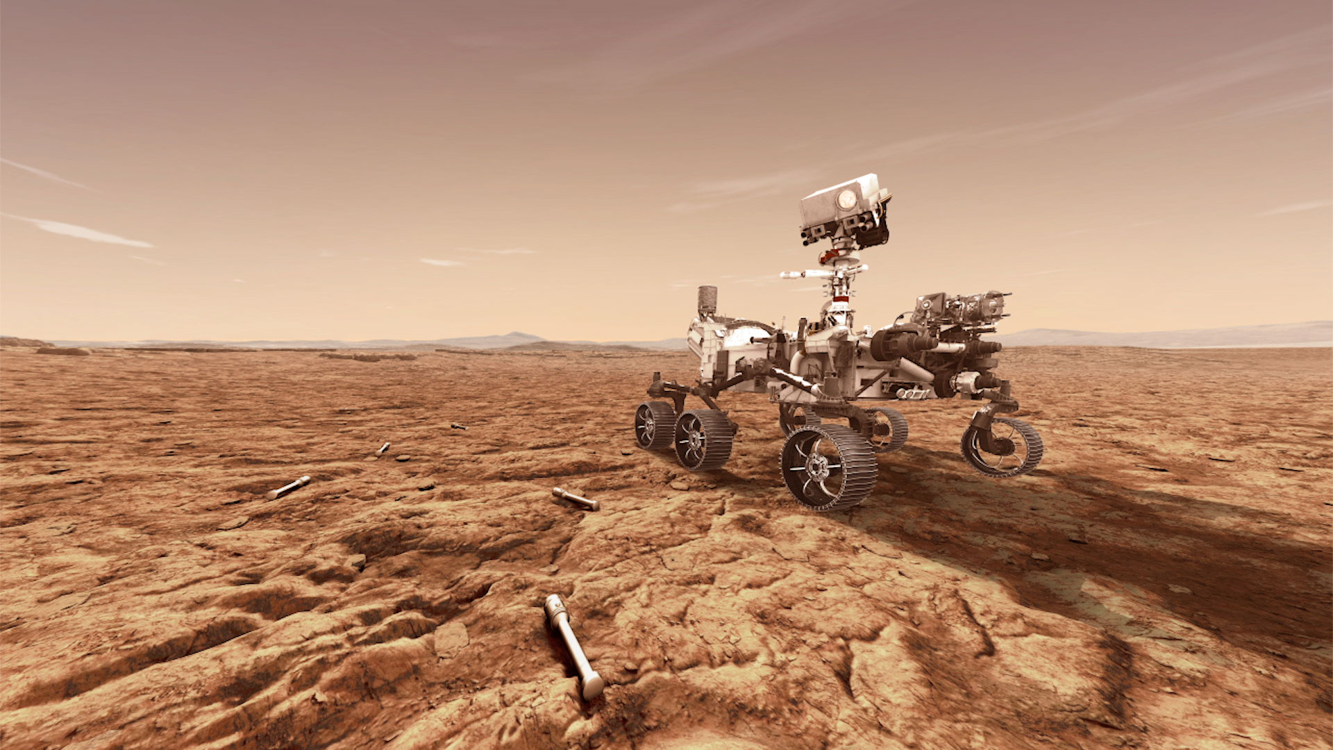 La sonda Perseverance tomó varias muestras de rocas y suelo en Marte, serán trasladas a la Tierra en una fecha aún no determinada (Ilustración de la NASA via Getty Images)