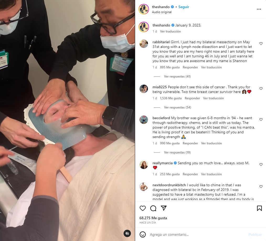 Shannen Doherty confesó tener metástasis en un video donde se le puso una mascarilla para su procedimiento de radiación, misma que le causó claustrofobia y mucho miedoFoto: Instagram/theshando