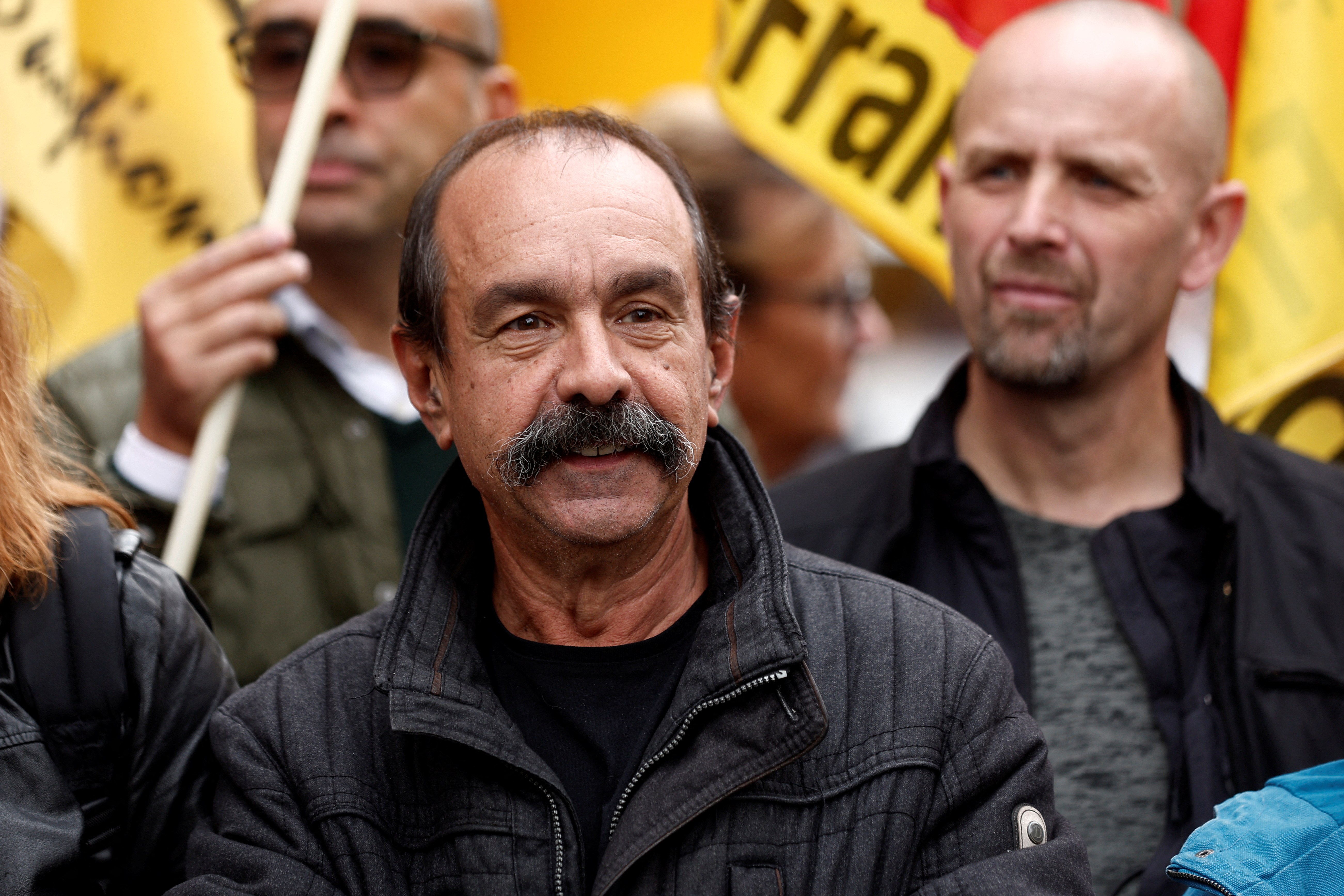Secrétaire général de la Confédération générale des syndicats (CGT) et leader de la contestation, Philippe Martínez (REUTERS/Benoit Tessier)