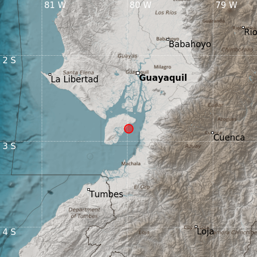 El terremoto tuvo su epicentro cerca de la isla Puná, a unos 80 kilómetros de Guayaquil