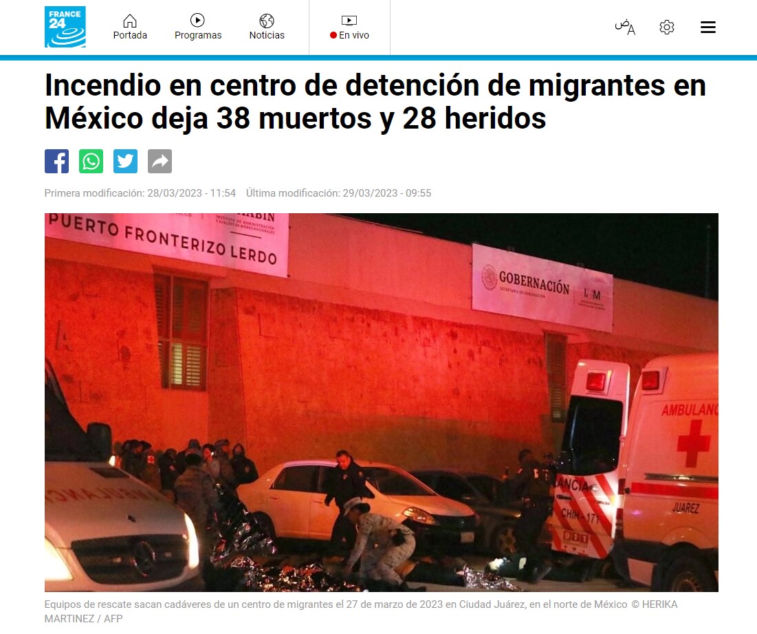 Los medios de comunicación extranjeros narraron la grabación de la estación migratoria en la ciudad fronteriza (Captura de pantalla)