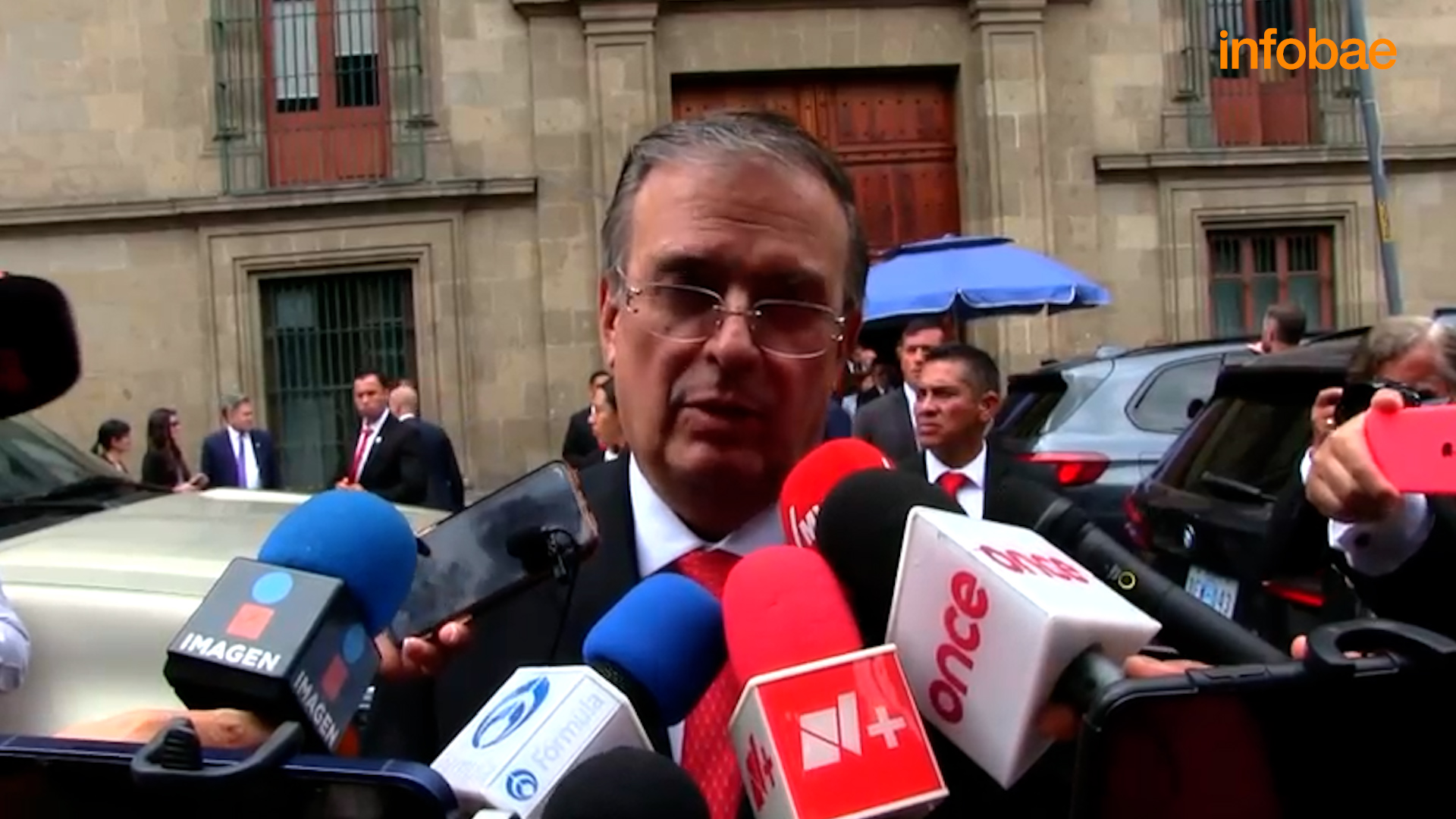 Ebrard conversó con los medios de comunicación a su salida de Palacio Nacional (Captura de pantalla: SRE)
