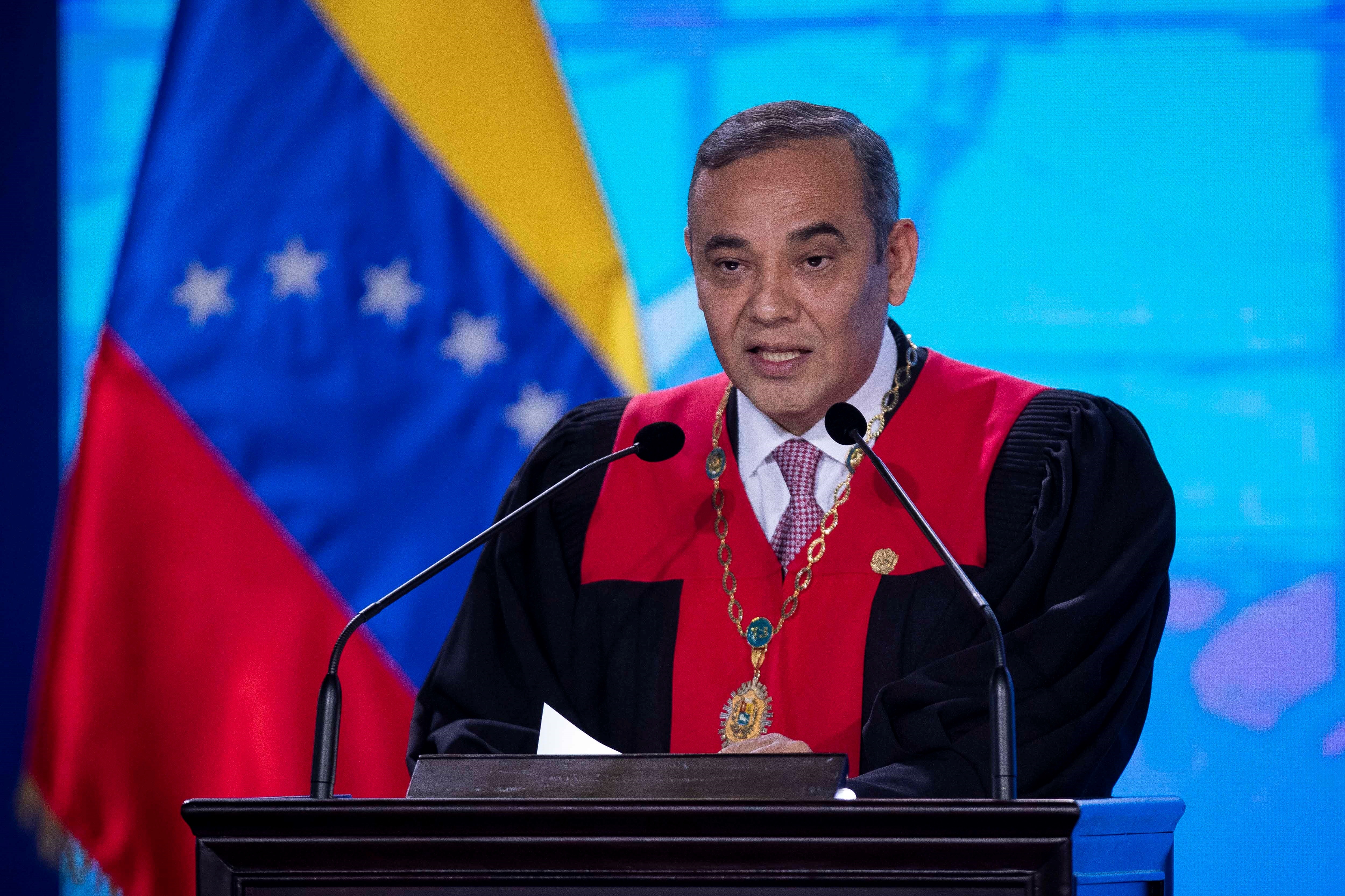 Maikel Moreno, presidente del Tribunal Supremo de Justicia chavista. EFE/ Rayner Peña
