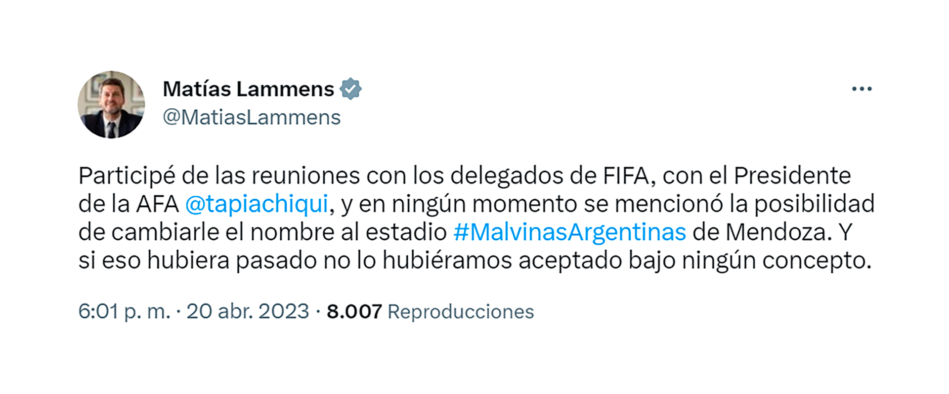 El tuit de Matías Lammens tras la controversia