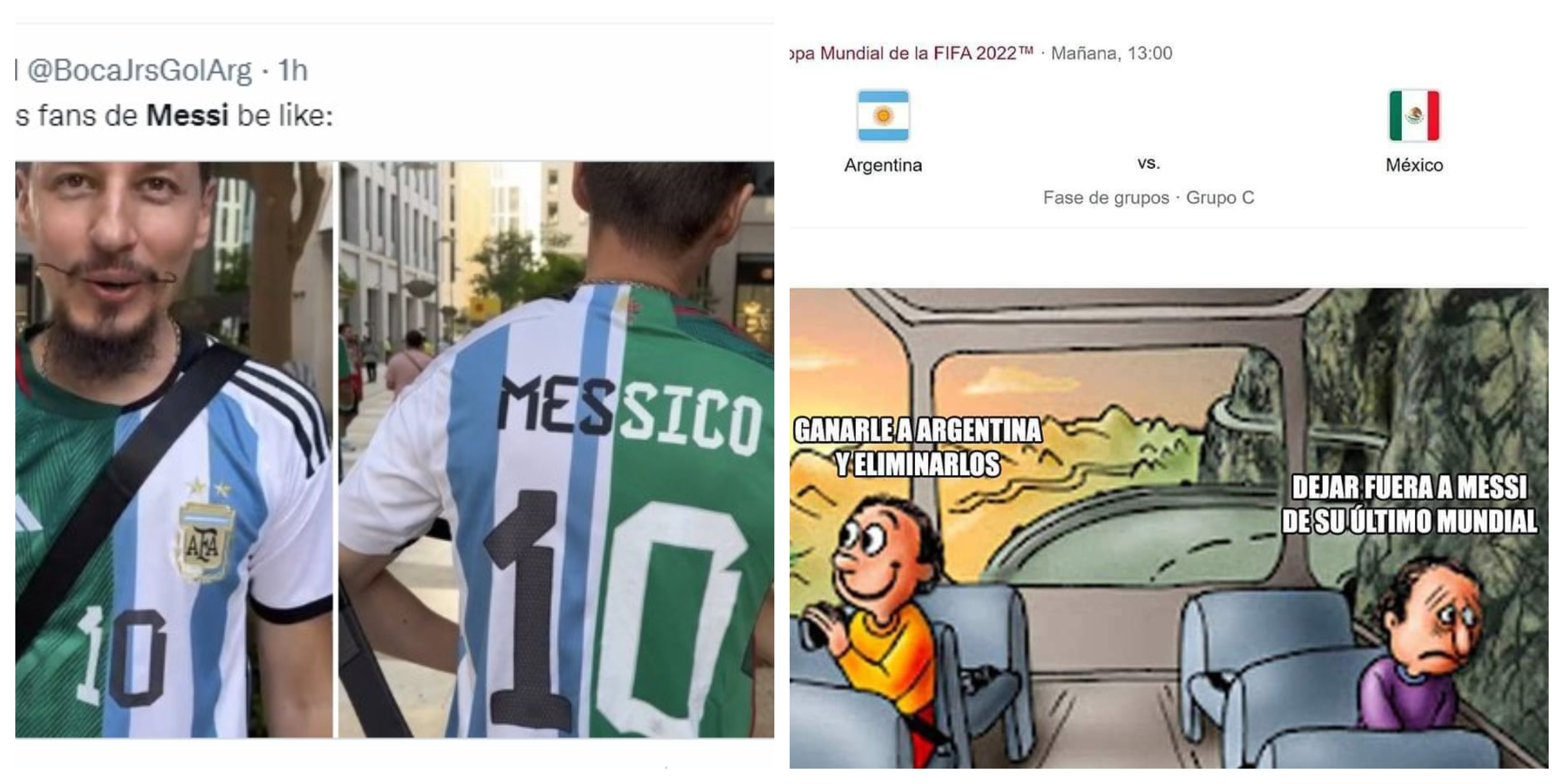 Usuarios de redes sociales reaccionaron con memes a la división del fanatismo que algunos mexicanos tienen por Lionel Messi y su equipo tricolor (Foto: Captura de pantalla)