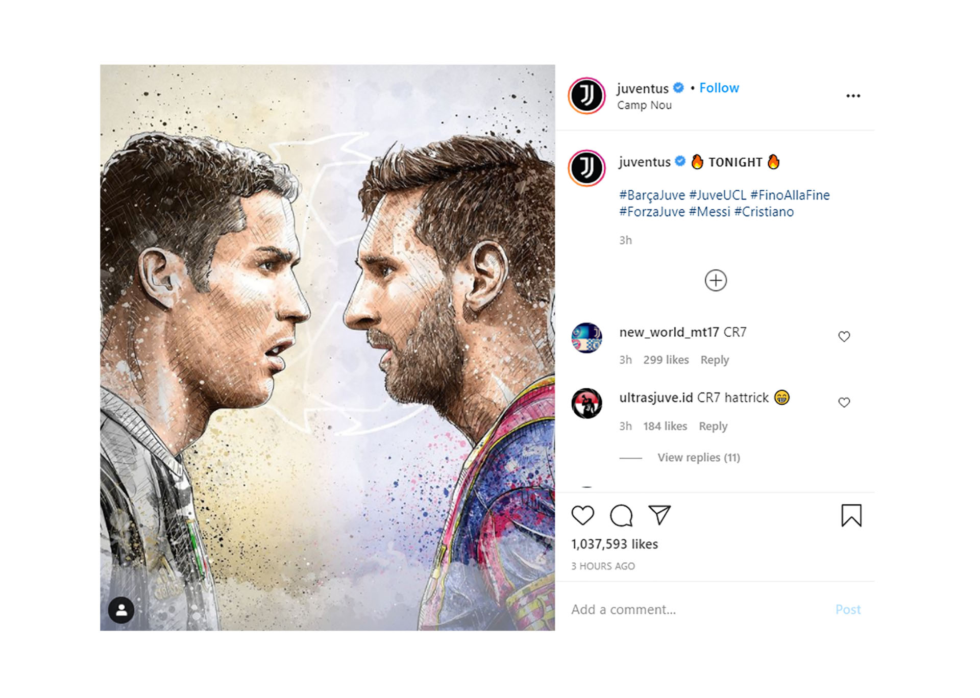La imagen que publicó la Juventus para encender el primer Cristiano Ronaldo-Lionel  Messi en más de dos años y medio - Infobae