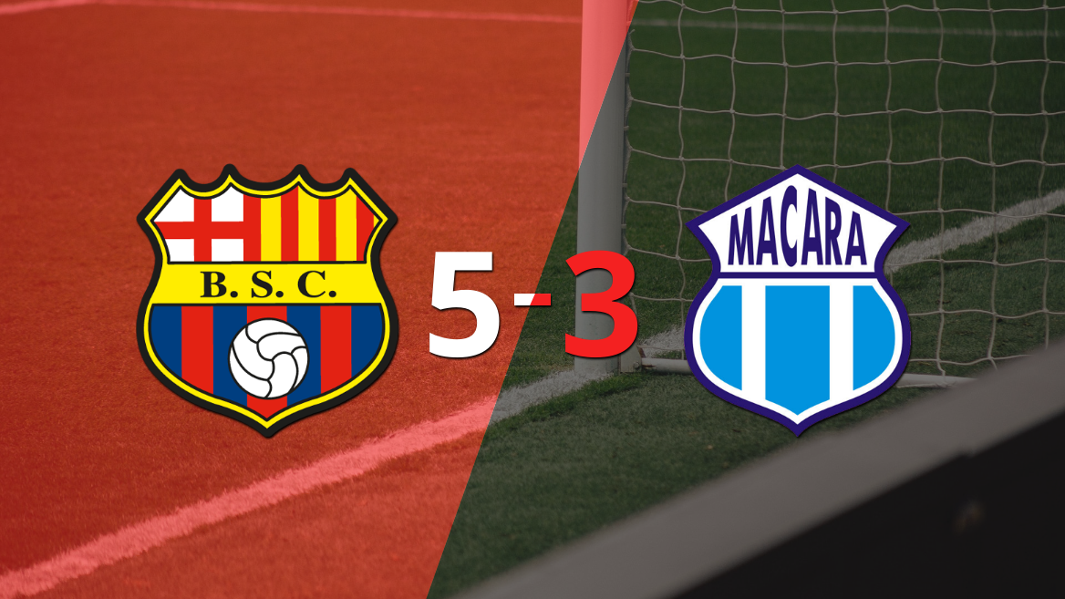 El hat-trick de Luis Fabián Mina no alcanzó y Macará cayó 3-5 ante Barcelona