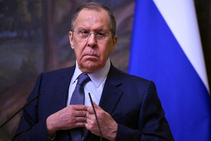 Imagen de archivo del ministro de Relaciones Exteriores ruso, Sergei Lavrov, durante una conferencia de prensa en Moscú, Rusia. 24 marzo 2022 (Kirill Kudryavtsev/Pool vía Reuters)