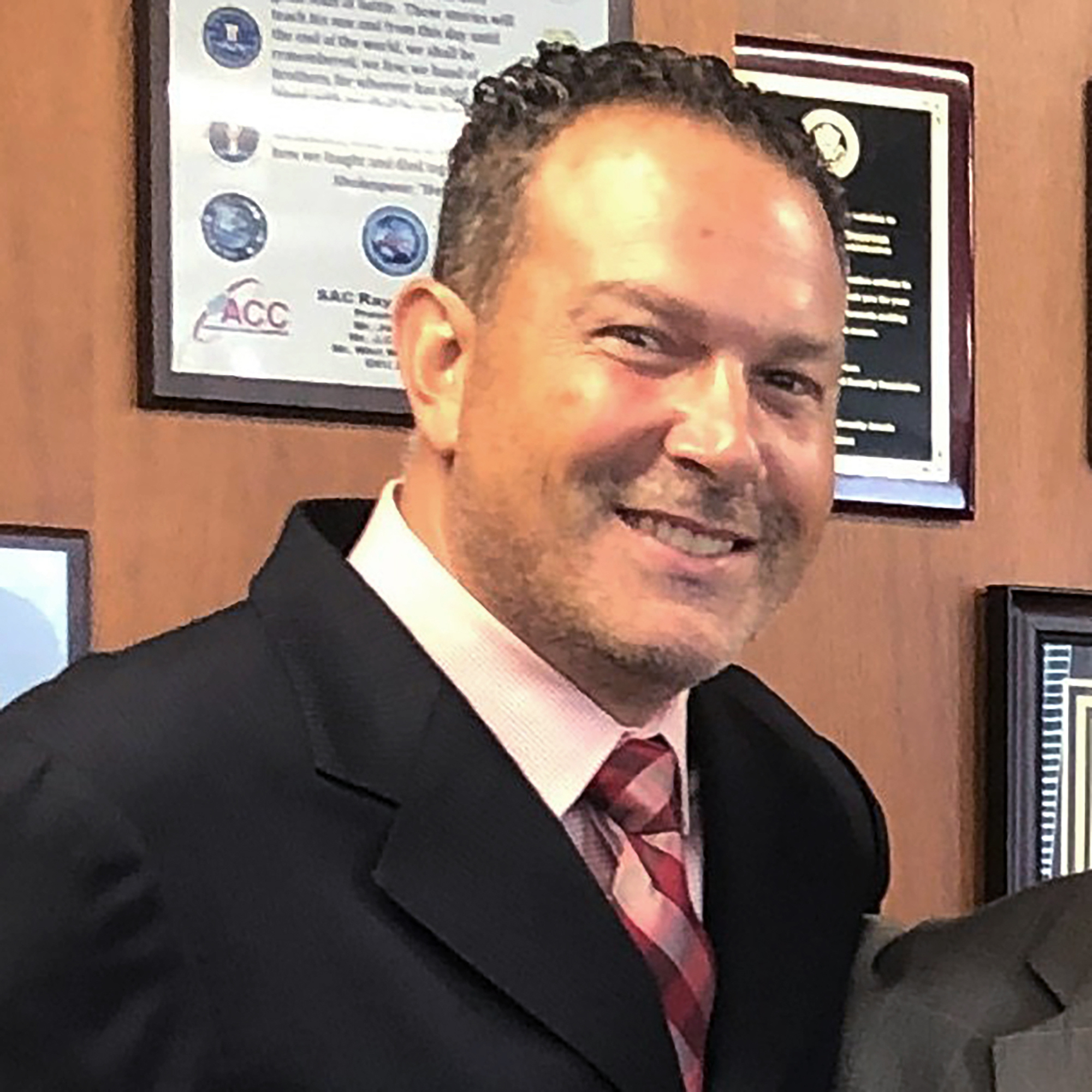 This portion of a photo posted to Twitter by the DEA's New York branch on August 30, 2019 shows Nicholas Palmeri.  In 2022, the DEA quietly removed Palmeri from his position as head of the US anti-narcotics agency in Mexico for inappropriate contacts with lawyers for drug traffickers.  (DEA via AP)