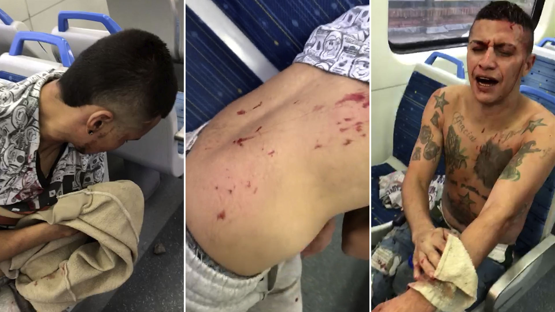 Nueva agresión entre barristas de Racing y Deportivo Cali acaba en sangrienta escena dentro de un vagón de tren