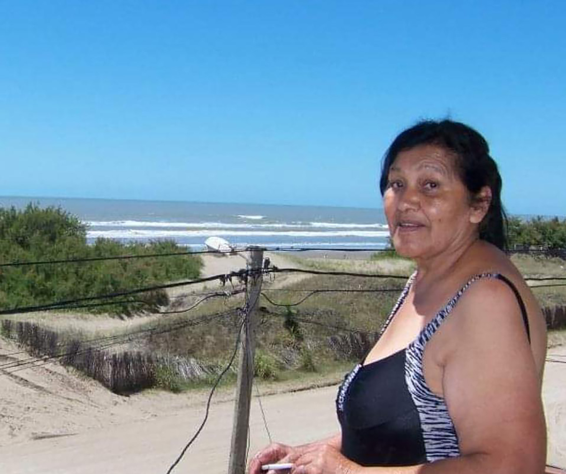 Dominga Araujo durante en las pocas fotos que no perdieron bajo el agua