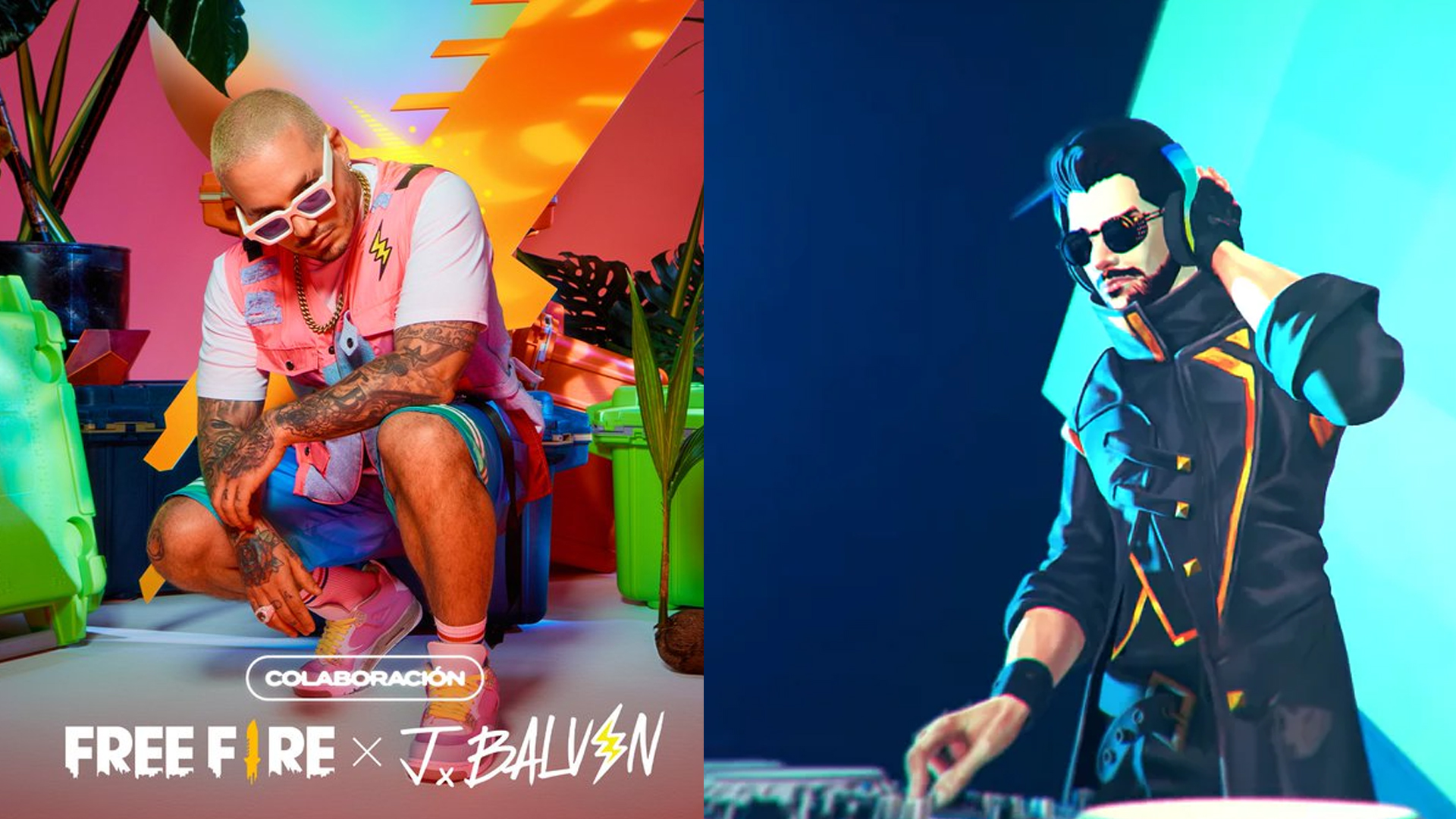 J Balvin y Alok, figuras latinoamericanas de la música, protagonistas de Free Fire.