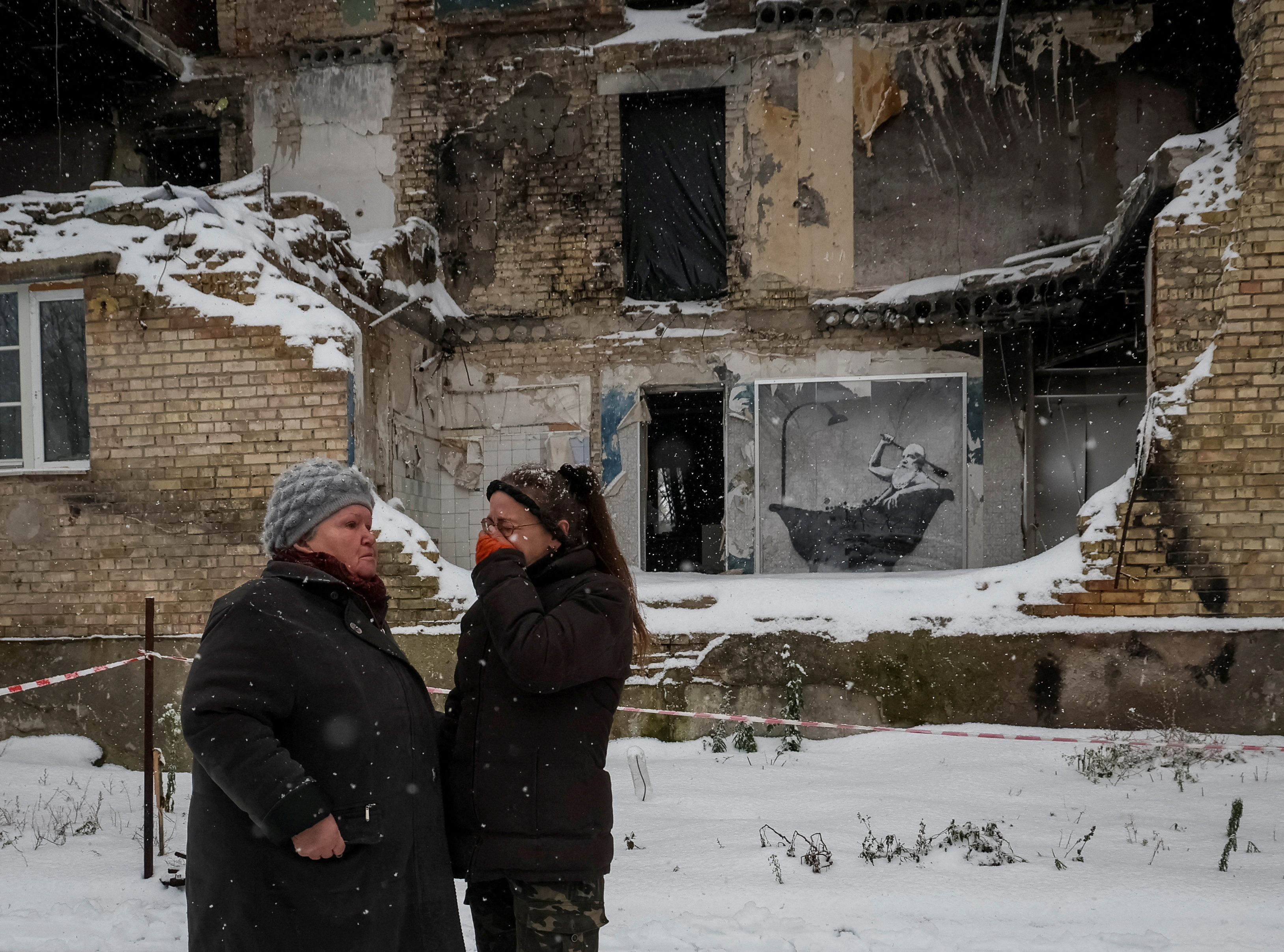 Clima invernal en el pueblo ucraniano de Horenka (Reuters)