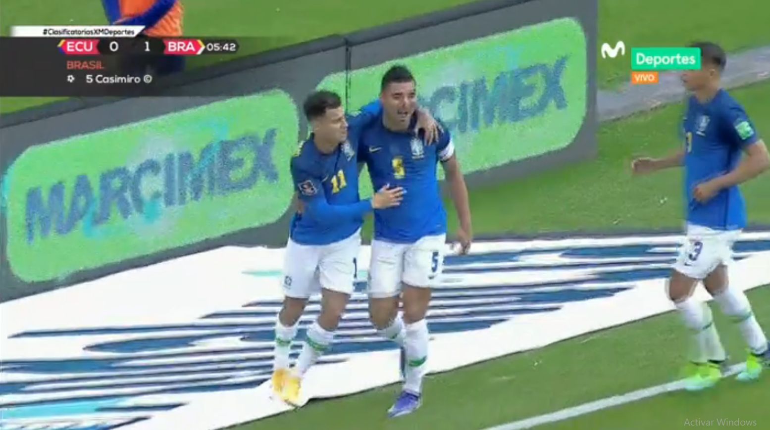Casemiro puso el 1-0 en Ecuador vs Brasil por Eliminatorias Qatar 2022.