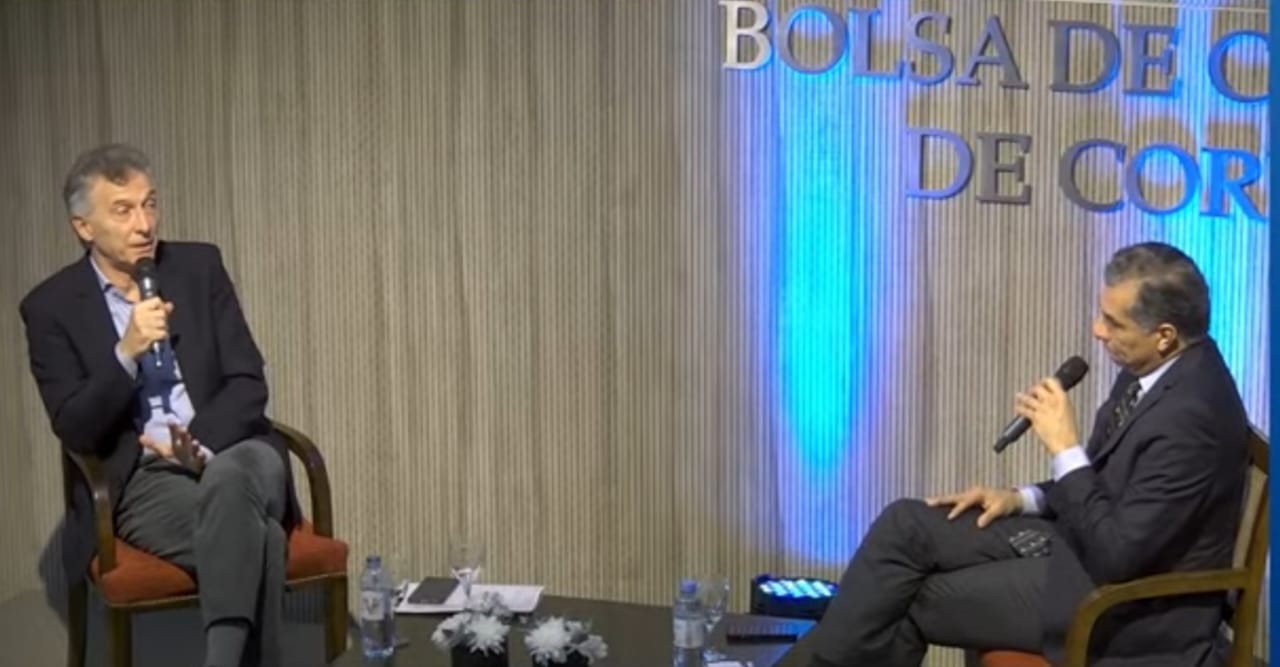 Mauricio Macri en la Bolsa de Comercio de Córdoba