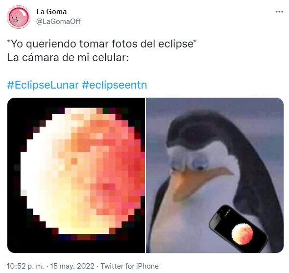 El eclipse lunar provocó una invasión de divertidos memes en las redes sociales