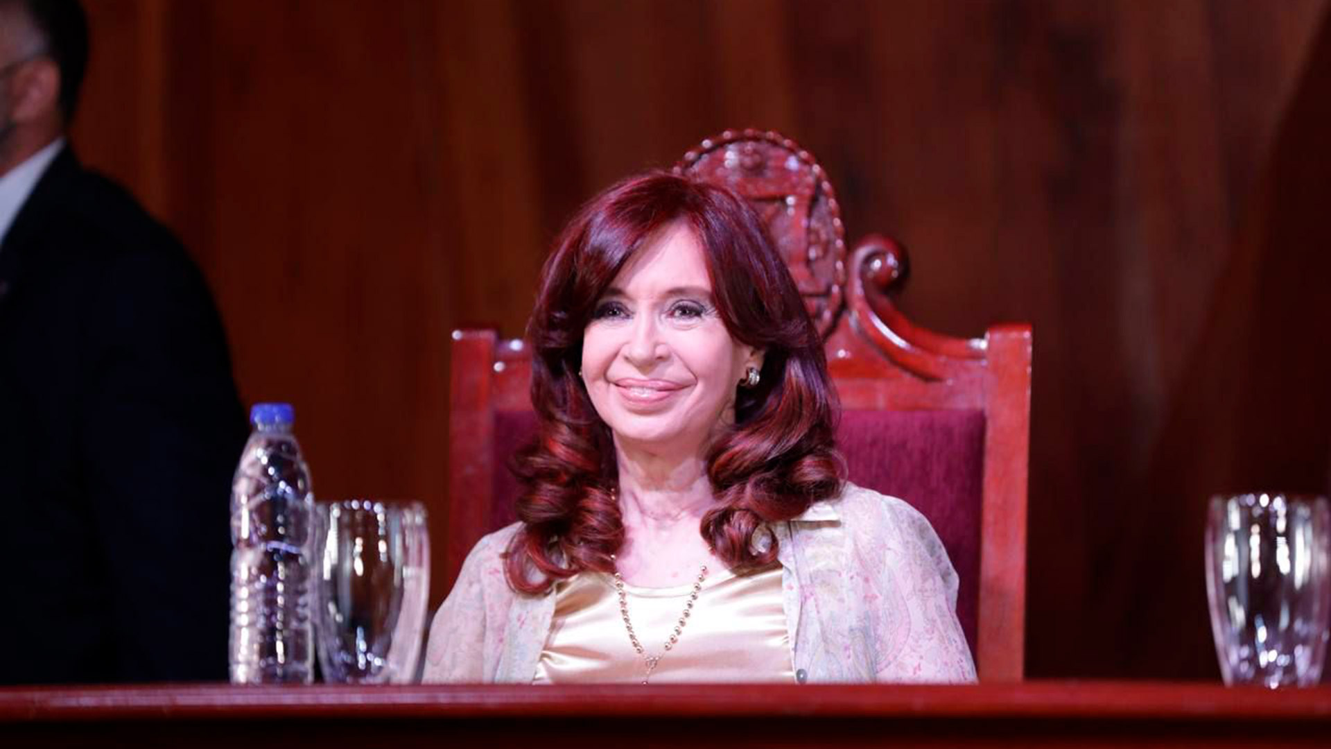 Cristina Kirchner en el auditorio Alma Máter de la Universidad Nacional Autónoma de Honduras