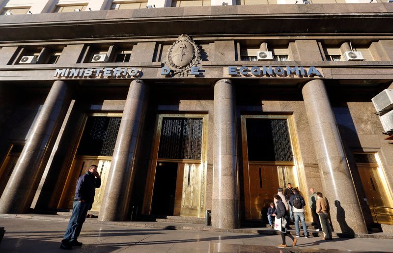 Stock Photo - Facade of the Ministry of Economy of Argentina, in the center of the city of Buenos Aires.  June 18, 2014. REUTERS/Enrique Marcarian