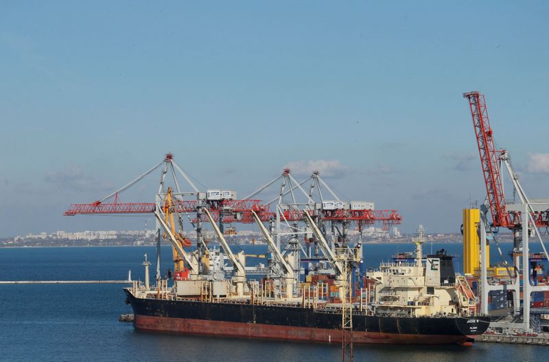 Es necesaria una “operación internacional” en el mar Negro para permitir el paso de buques comerciales con el objetivo de reiniciar las exportaciones de grano desde el puerto de Odesa. REUTERS/Valentyn Ogirenko/Foto de archivo