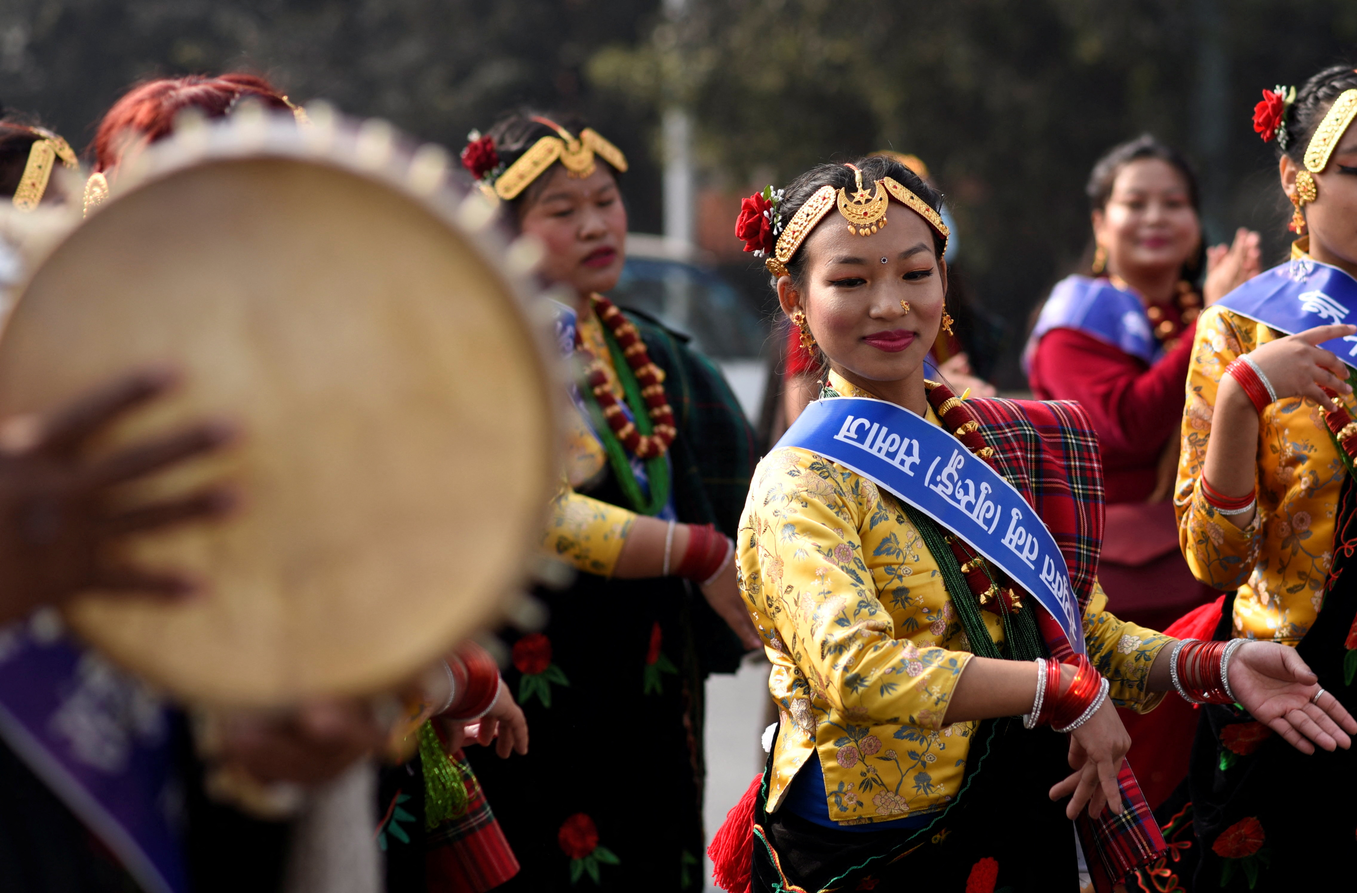 Danza tradicional de fin de año deTamu en Kathmandu, Nepal. REUTERS/Monika Malla