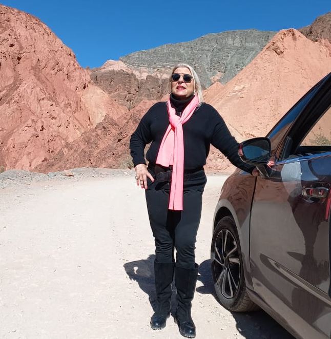 Elisa Carrió estuvo ayer en Purmamarca, en el marco de la gira por el interior del país que terminará en Sunchales, Santa Fe.