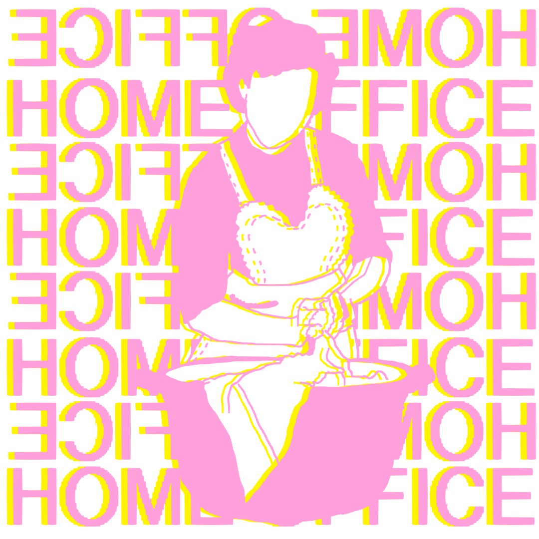 La ilustración de Victoria del Valle muestra las dificultades para redoblar el trabajo desde el hogar para las mujeres. 