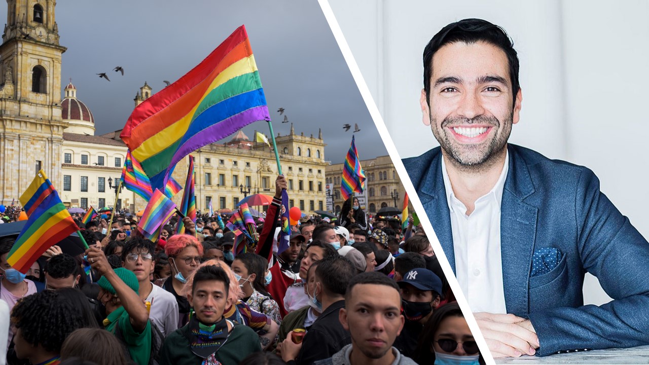 Bogotá. 4 de Julio del 2021. Miles de personas se reúnen en una marcha para celebrar el día internacional del orgullo LGBT+. (Colprensa-Mariano Vimos)