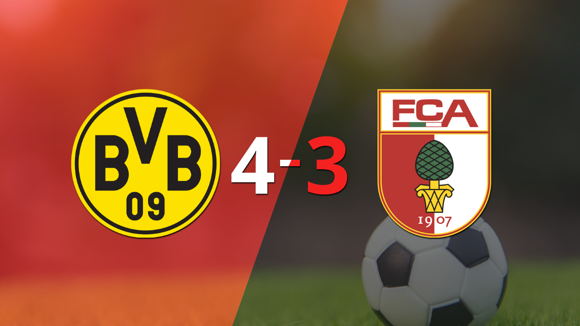 Victoria como local por 4-3 de Borussia Dortmund sobre Augsburg