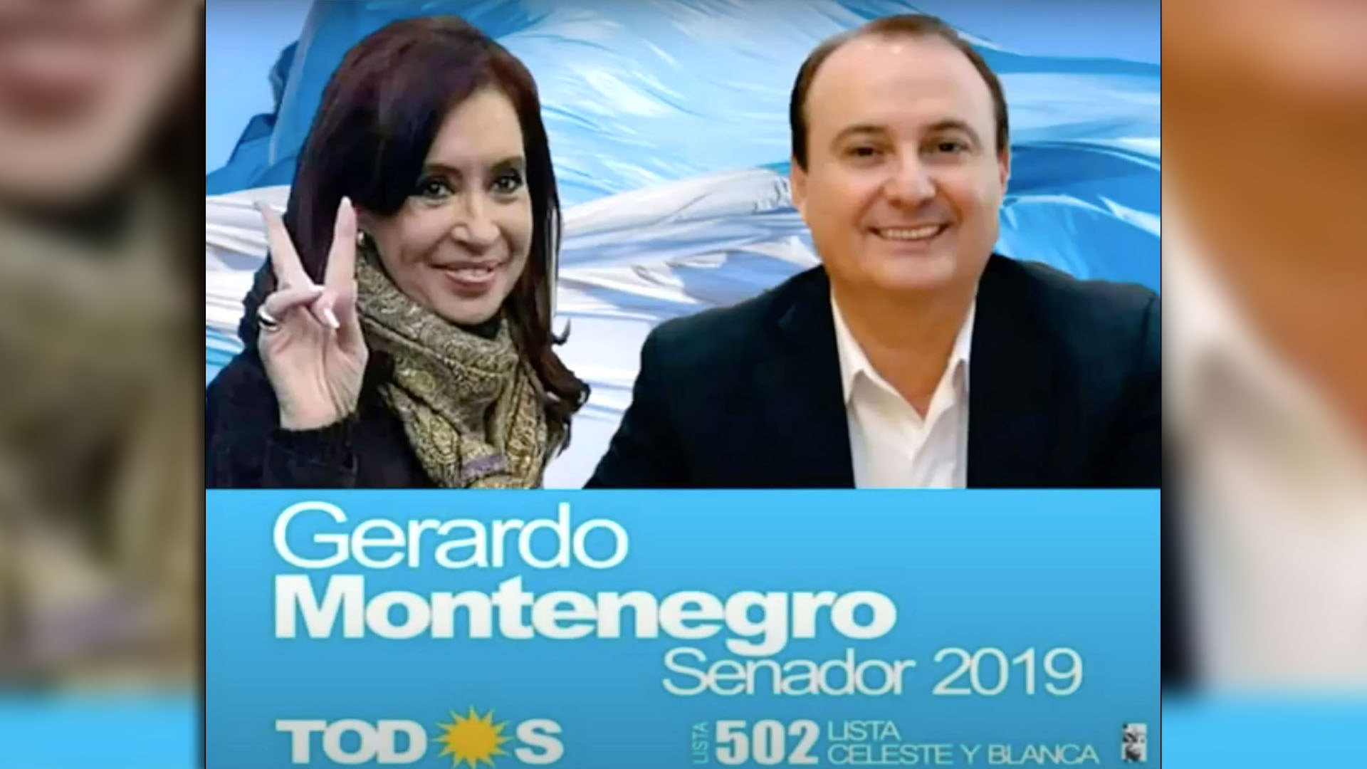 Montenegro fue reelegido en 2019 y compartió la boleta junto a Cristina Kirchner. 