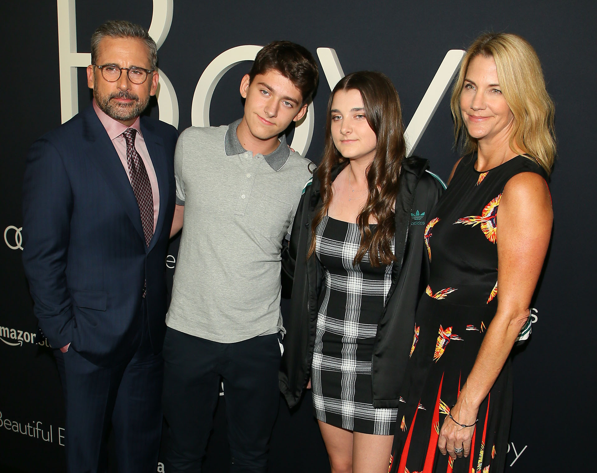 El actor junto a su mujer Nancy y sus hijos Anne y John, en 2018 ( JB Lacroix/WireImage)