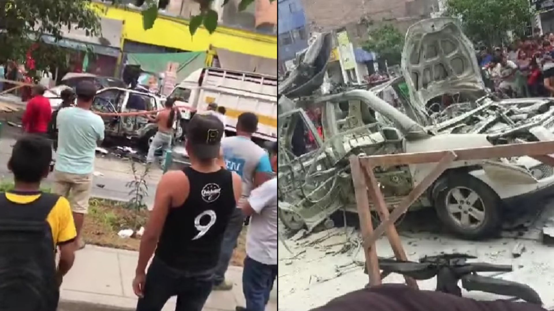 San Juan De Lurigancho Cámaras De Seguridad Captan Explosión De Camioneta En Plena Vía Pública