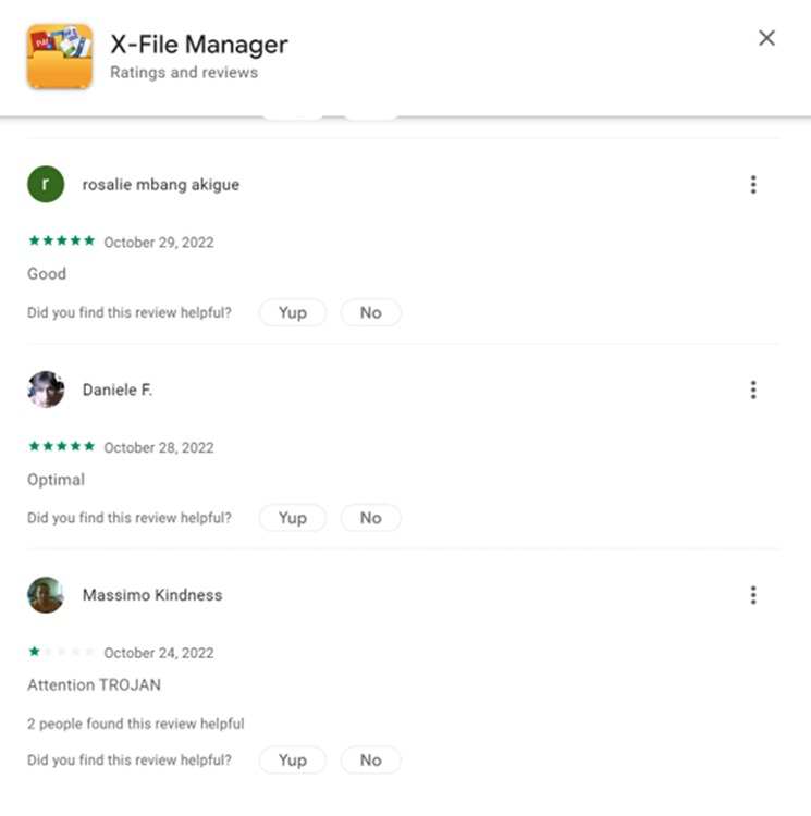 Malicious apps seek to increase user trust through fake reviews on the Google Play Store.  (Bitdefender)