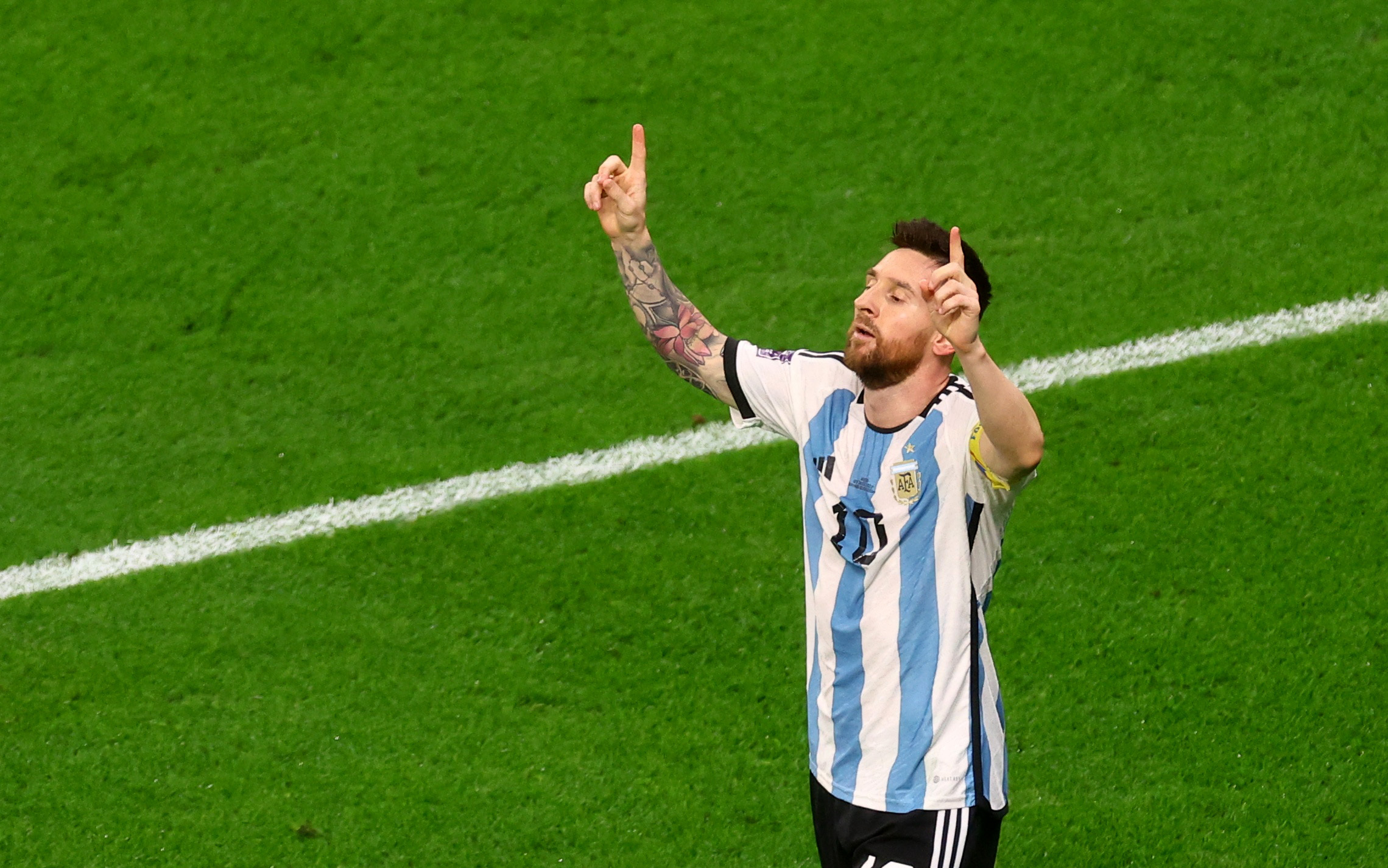 Lionel Messi abrió la cuenta para Argentina en el duelo frente a Australia (Reuters/Paul Childs)