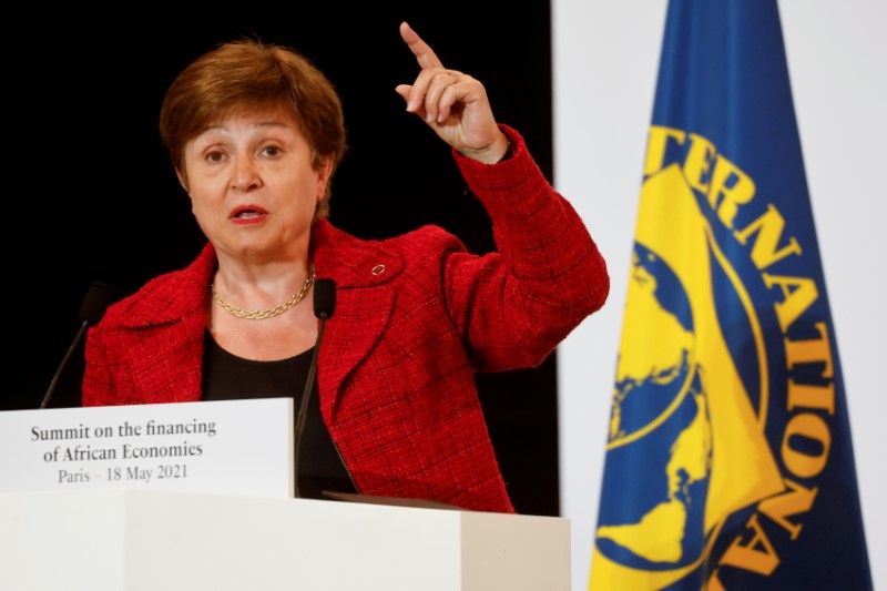 File photo of Cristalina Georgieva, Managing Director of the International Monetary Fund, during a press conference in Paris, France.  May 18, 2021. Ludovic Marin / Pool via Reuters