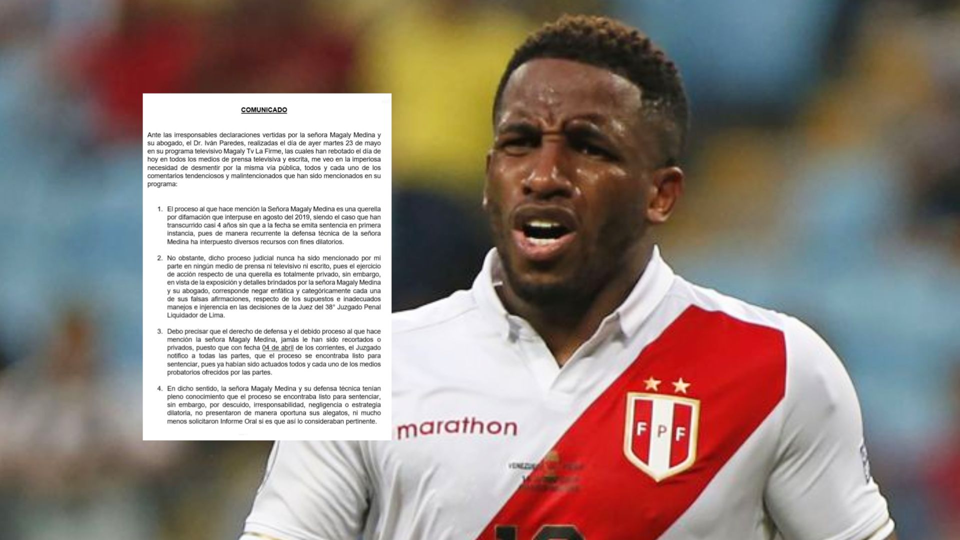 Jefferson Farfán spoke about his legal conflict with Magaly Medina.