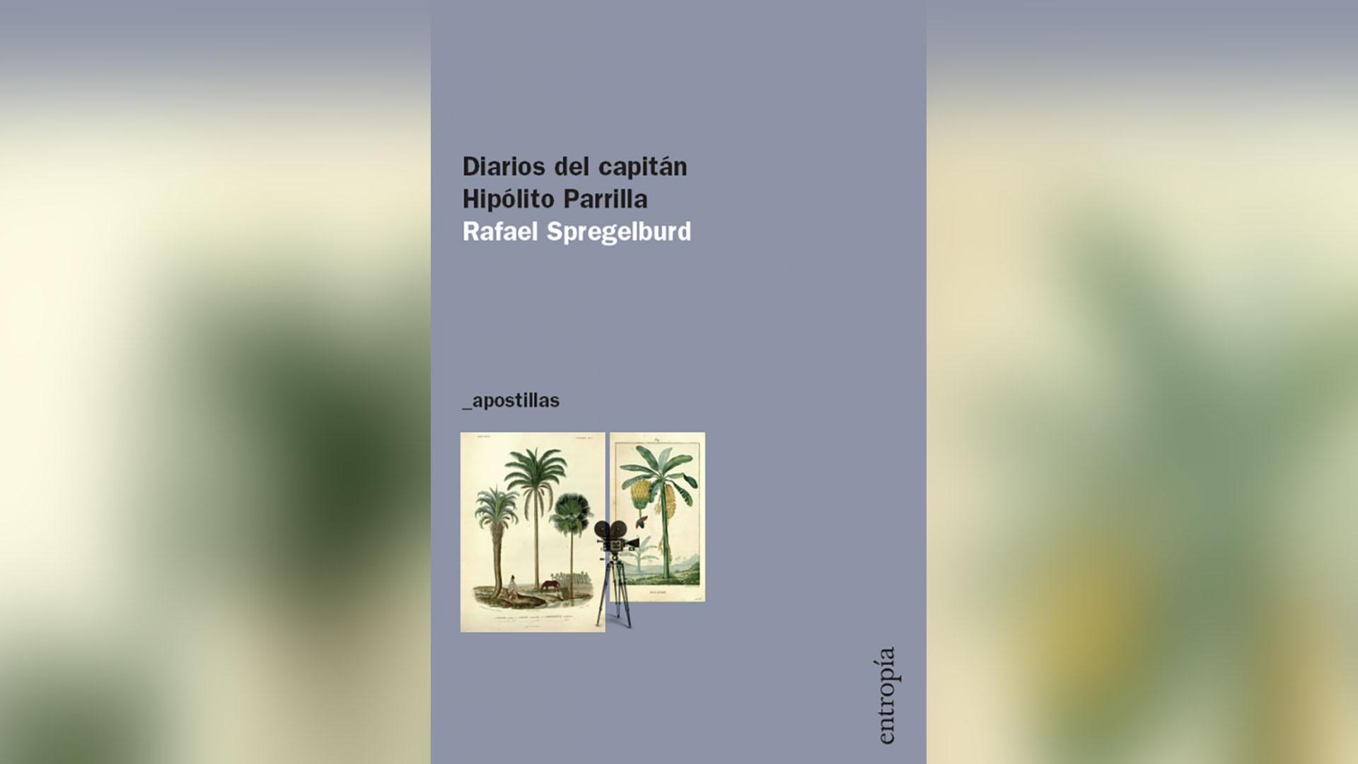cover of "Diaries of Captain Hipólito Parrilla" by Rafael Spregelburd, edited by Entropía, which arises from the character that the author played in Zama, the last film by Lucrecia Martel.