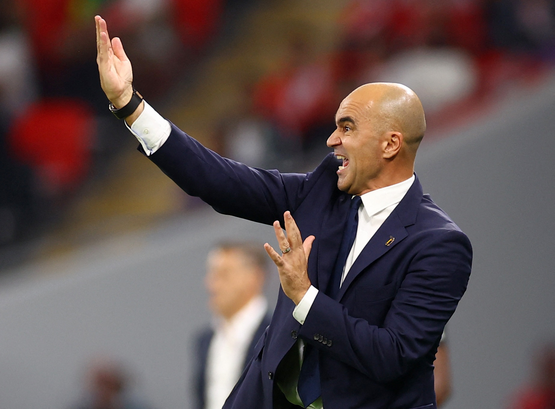 El entrenador de Bélgica, Roberto Martinez, realizó dos cambios en el entretiempo (REUTERS/Kai Pfaffenbach)