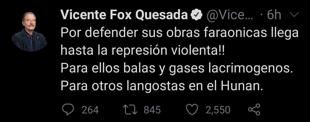 El ex presidente de México se pronunció sobre lo ocurrido en la refinería Dos Bocas (Twitter/ @VicenteFoxQue)