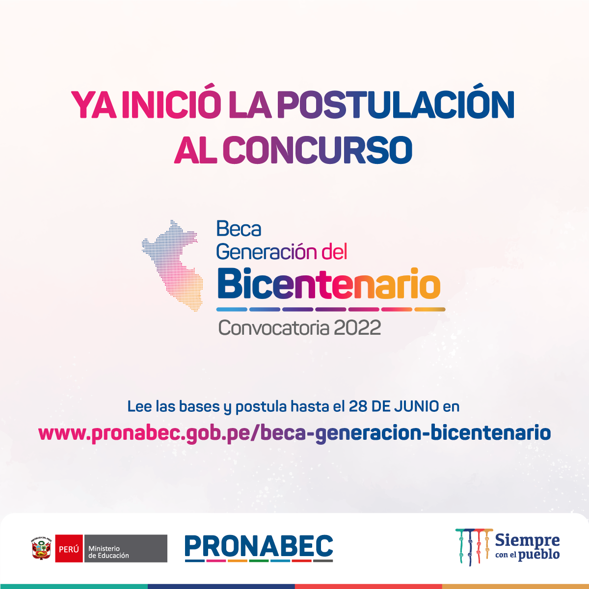 Inició postulación a Beca Generación del Bicentenario.
