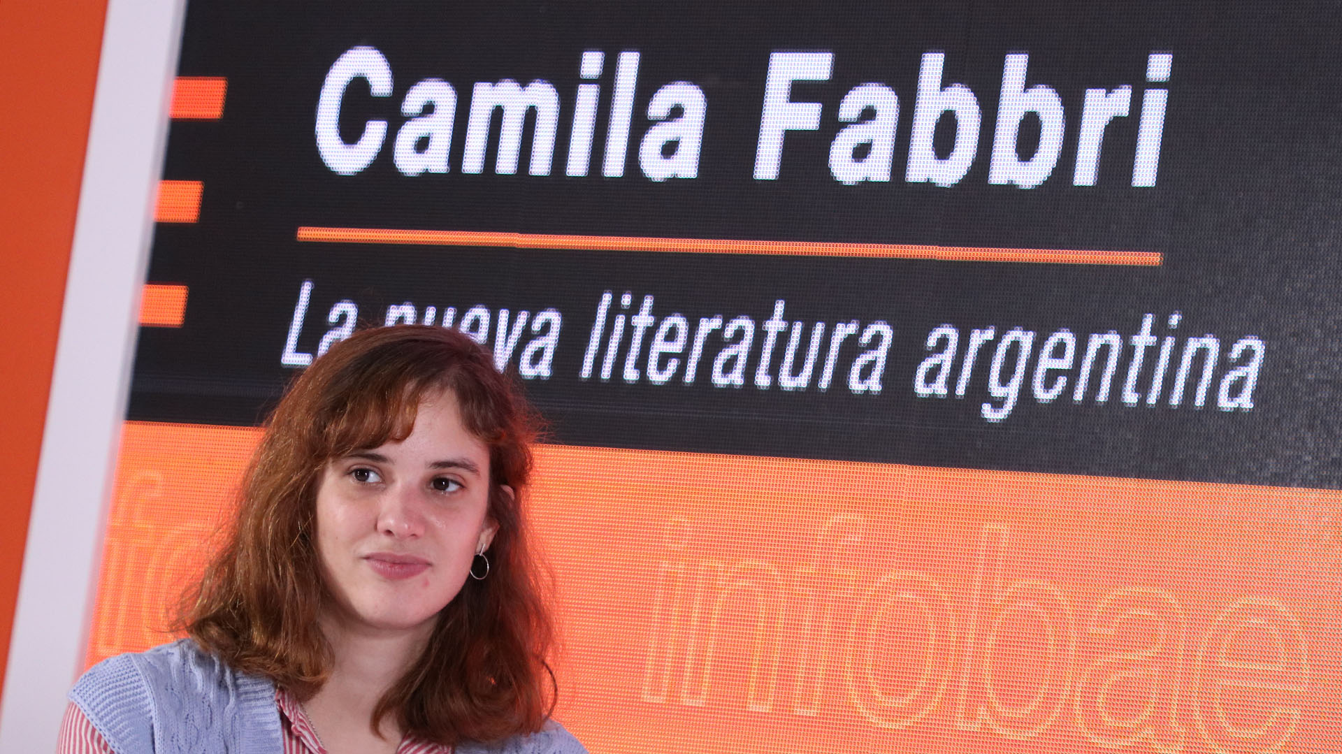 Camila Fabbri visitó el stand de Leamos (Foto: Augusto Fornaciari) 