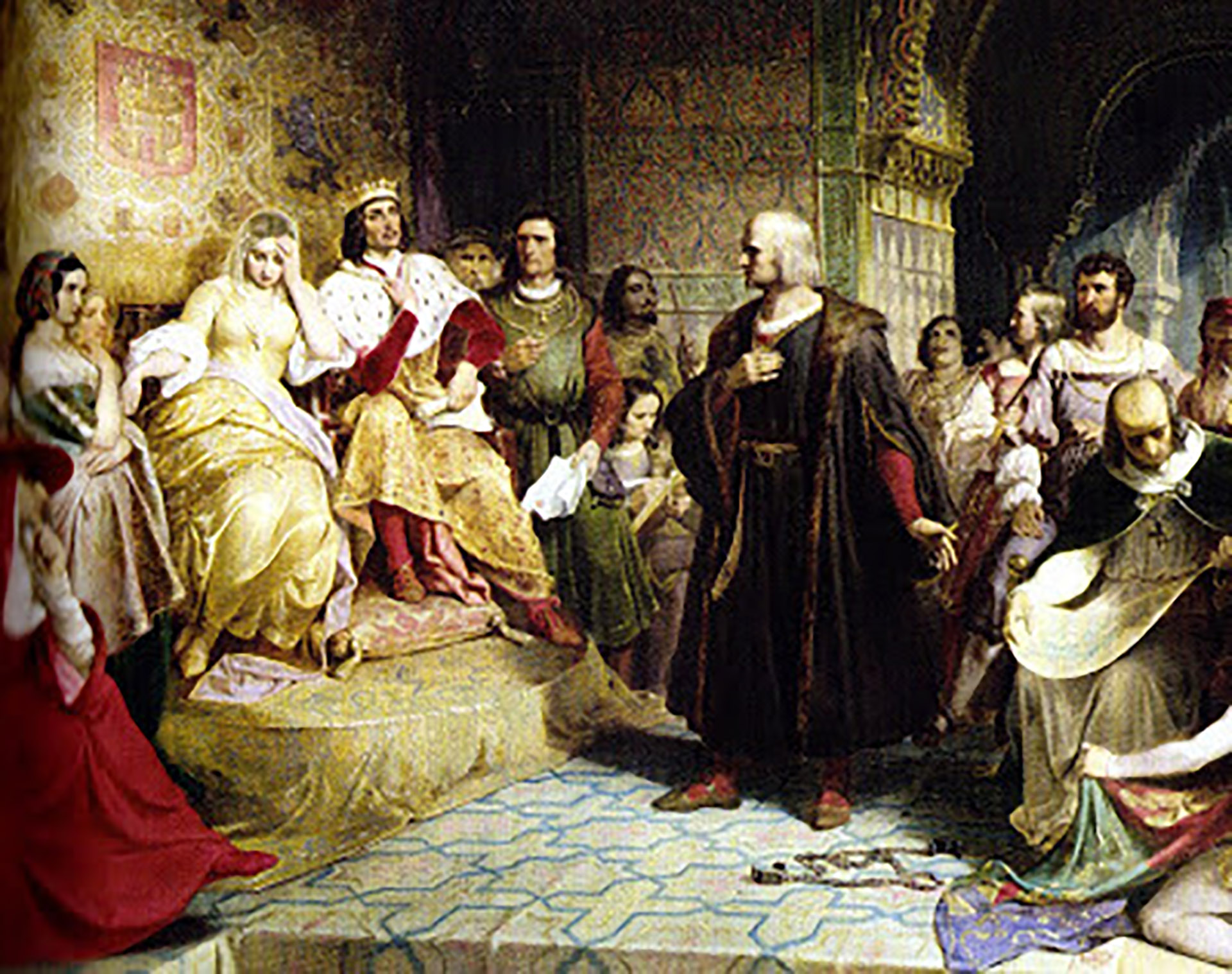Cristóbal Colón comparece ante los Reyes Católicos