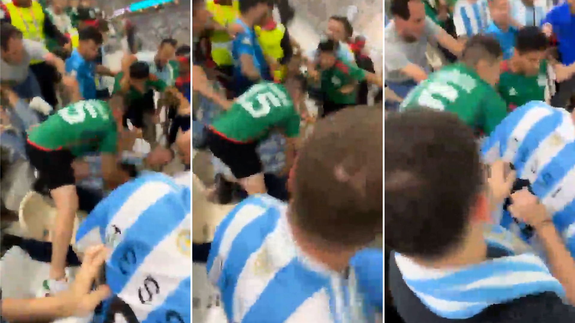 Incidentes en la tribuna en México vs Argentina