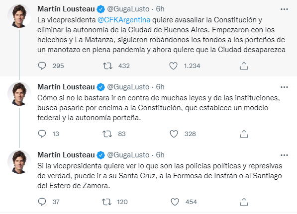 Martín Lousteau cuestionó el avasallamiento de la Constitución, leyes e instituciones. Twitter